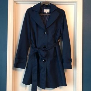 Dark blue maternity trench coat